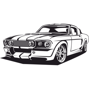 Autocollant Voiture Ford Mustang Retro