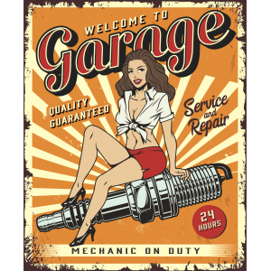 Autocollant Affiche Garage Vintage