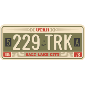 Autocollant Salt Lake City Plaque Immatriculation Vintage