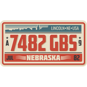 Autocollant Nebraska Immatriculation Vintage