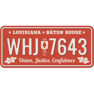 Autocollant Louisiana Baton Rouge Immatriculation Vintage