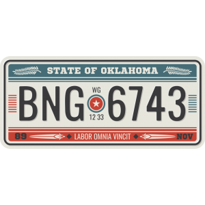 Autocollant Oklahoma Immatriculation Vintage