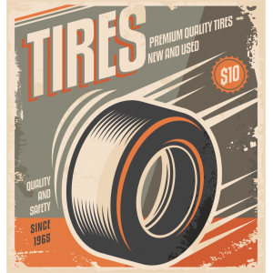 Autocollant Affiche Retro Premium Tires