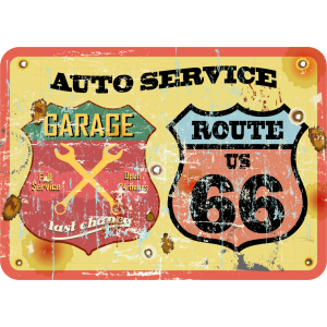 Autocollant Retro Garage Route 66