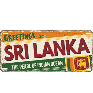 Autocollant Plaque Vintage Sri Lanka