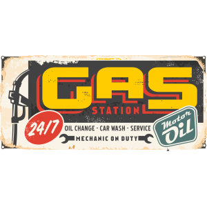 Autocollant Enseigne Vintage Gas Station