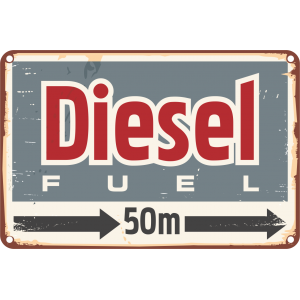 Autocollant Panneau Vintage Diesel