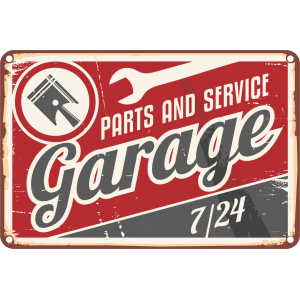 Autocollant Panneau Vintage Garage Parts & Service