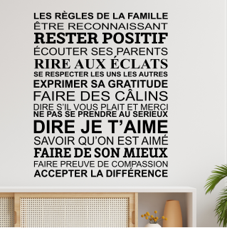 Sticker citation Les règles de la famille