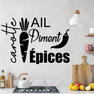 Sticker citation Ail Carotte Piment Épices