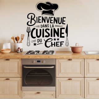 Sticker citation Bienvenue dans la cuisine du chef