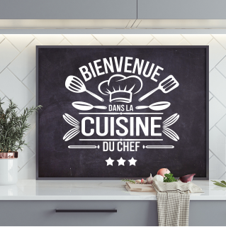 Sticker citation Bienvenue dans la cuisine du chef modèle 2