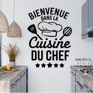 Sticker citation Bienvenue dans la cuisine du chef modèle 3