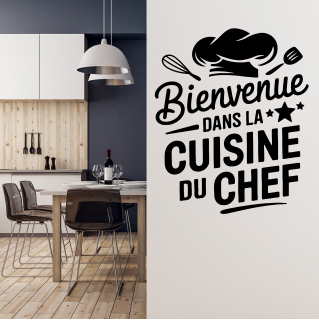 Sticker citation Bienvenue dans la cuisine du chef modèle 4