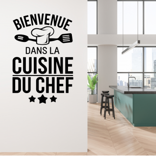 Sticker citation Bienvenue dans la cuisine du chef modèle 5