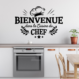 Sticker citation Bienvenue dans la cuisine du chef modèle 6